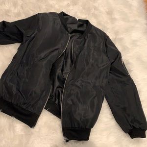 Thin Black Bomber Jacket